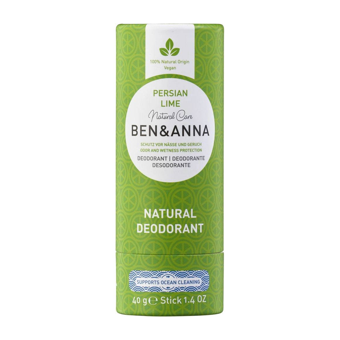 Дезодорант-стік Ben &amp; Anna Natural Deodorant, Persian Lime, в еко упаковці, 40 г
